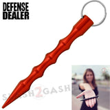 Wavy Kubotan Self Defense Stick Keychain Ninja Weapon - Red Kubaton Women Protection Martial Arts