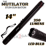 STUN BATON 250M Volts w/ LED Flashlight Stun Gun Tiger USA - The Mutilator