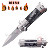 Mini Diablo Stiletto Auto Switchblade Knives California Legal Black Pearl