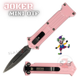Joker Mini Automatic Switchblade Cali Legal Auto Knife Stonewash Blade Knives - Pink