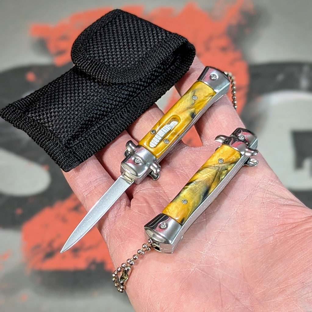 Mini Stiletto OTF Knife Small Cali Legal Switchblade - Asst. colors ...
