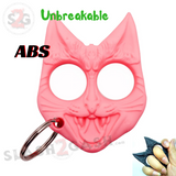 My Kitty Cat Self Defense Key Chain Knuckles Unbreakable Plastic Two-Finger Knucks - Light Pink Evil Cat