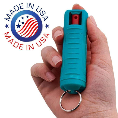 Pepper Spray 1/2 Ounce OC-17 with Clip and Keychain - Teal