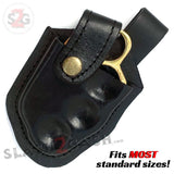 Black Leather Brass Knuckles Sheath Real Leather Case Hip Holster Belt Pouch