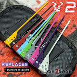 S2G FrankenRep G10 Channel Spacers Balisong clone Butterfly Knife V2 red pink purple yellow white green