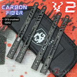 Carbon Fiber Rep Scales Balisong Clone Butterfly Knife S2G FrankenRep V2 replacement CF3 Crushed custom