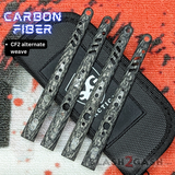Carbon Fiber Rep Scales Balisong Clone Butterfly Knife S2G FrankenRep V2 replacement CF2