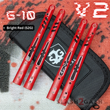 G10 Rep Scales Balisong Clone Butterfly Knife Bright Red S2G FrankenRep V2 replacement