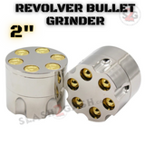 Revolver Bullet Herb Grinder Tobacco Mill - 3 Parts 2 Sizes 40mm 50mm