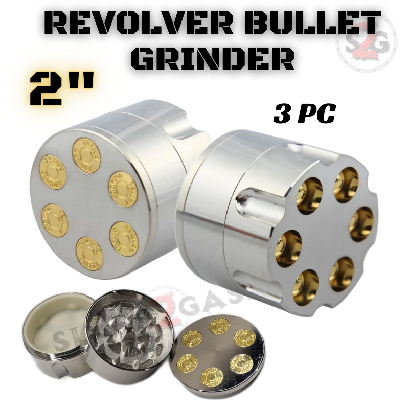 Revolver Bullet Herb Grinder Magnetic Spice Crusher 3 PC
