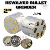 Revolver Bullet Herb Grinder Tobacco Mill - 3 Parts 2 Sizes 40mm 50mm