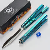 S2G Titanium CHAB Clone Balisong Butterfly Knife Alpha Beast - ROUNDED