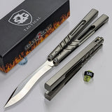 S2G Titanium CHAB Clone Balisong Butterfly Knife Alpha Beast - ROUNDED
