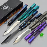 S2G Titanium CHAB Clone Balisong Butterfly Knife Alpha Beast - ROUNDED