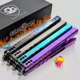 S2G Titanium CHAB Clone Balisong Butterfly Knife Alpha Beast - ROUNDED