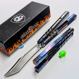 S2G Titanium CHAB Clone Balisong Butterfly Knife Alpha Beast - ROUNDED