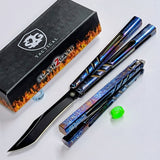S2G Titanium CHAB Clone Balisong Butterfly Knife Alpha Beast - ROUNDED