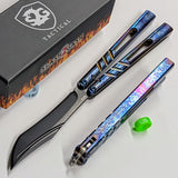 S2G Titanium CHAB Clone Balisong Butterfly Knife Alpha Beast - ROUNDED