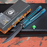 Cygnus Balisong Clone S2G Butterfly Knife Blue 7075 Aluminum Black G10 Bowie Titus slash2gash Purple