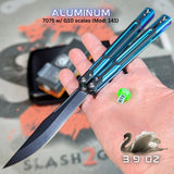 Cygnus Balisong Clone S2G Butterfly Knife Blue 7075 Aluminum Black G10 Bowie Titus slash2gash Purple
