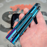 Cygnus Balisong Clone S2G Butterfly Knife Blue 7075 Aluminum Black G10 Bowie Titus slash2gash Purple