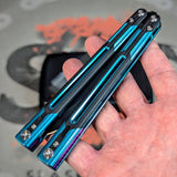 Cygnus Balisong Clone S2G Butterfly Knife Blue 7075 Aluminum Black G10 Bowie Titus slash2gash Purple