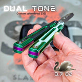 Cygnus Balisong Clone S2G Butterfly Knife Green slash2gash 7075 Aluminum Modded G10 Feather Titus Purple