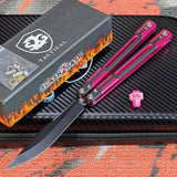 Cygnus Balisong Clone S2G Butterfly Knife Pink 7075 Aluminum Black G10 Bowie Titus slash2gash Sharp