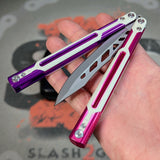 Cygnus Butterfly Knife S2G Clone Balisong Pink Purple 7075 Aluminum White G10 Titus slash2gash Feather