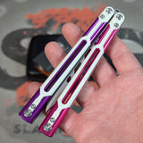 Cygnus Butterfly Knife S2G Clone Balisong Pink Purple 7075 Aluminum White G10 Titus slash2gash Feather