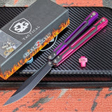 Cygnus Balisong clone S2G Butterfly Knife Purple Pink 7075 Aluminum Black G10 slash2gash Titus Bowie