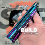 Cygnus Balisong Clone Carbon Fiber S2G Butterfly Knife Purple Blue Aluminum slash2gash Titus Bowie 7075