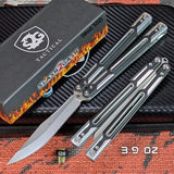 Cygnus Clone Balisong Butterfly Knife S2G Silver Aluminum 7075 Black G10 slash2gash Titus Bowie