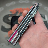 Cygnus Balisong Clone Butterfly Knife S2G Silver Pink Aluminum 7075 Black G10 slash2gash Titus Feather