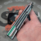 Cygnus Balisong Butterfly Knife clone Carbon Fiber S2G Silver Aluminum 7075 slash2gash Titus Bowie Green