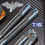 Best Cygnus Clone Balisong Butterfly Knife DLC Blue Ceramic 7075 Carbon Fiber S2G slash2gash Titus T10