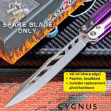 Cygnus Balisong clone Butterfly Knife Spare Blade Replacement hardware S2G slash2gash Titus feather