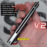 Rep clone butterfly knife S2G Franken Replicant balisong V2 Black Silver Weights 120