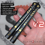 S2G FrankenREP Balisong clone TITANIUM Butterfly Knife - V2 (Black G10)