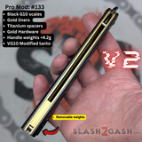S2G FrankenREP Balisong clone TITANIUM Butterfly Knife - V2 (Black G10)