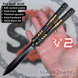 S2G FrankenREP Balisong clone TITANIUM Butterfly Knife - V2 (Black G10)