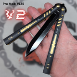 S2G FrankenREP Balisong clone TITANIUM Butterfly Knife - V2 (Black G10)