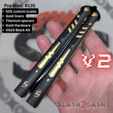 S2G FrankenREP Balisong clone TITANIUM Butterfly Knife - V2 (Black G10)