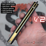 S2G FrankenREP Balisong clone TITANIUM Butterfly Knife - V2 (Black G10)