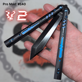 Best REP clone Butterfly Knife V2 TITANIUM Balisong Black Blue G10 Replicant Custom Tanto S2G 140 slash2gash