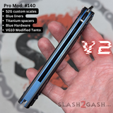 Best REP clone Butterfly Knife V2 TITANIUM Balisong Black Blue G10 Replicant Custom Tanto S2G 140 slash2gash
