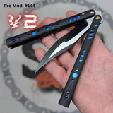 S2G FrankenREP Balisong clone TITANIUM Butterfly Knife - V2 (Black G10)