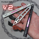 Franken REP Butterfly Knife V2 TITANIUM Balisong Pink Black White G10 Replicant clone Trainer S2G 161