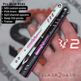 Franken REP Butterfly Knife V2 TITANIUM Balisong Pink Black White G10 Replicant clone Trainer S2G 161