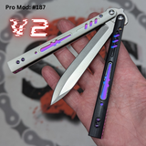 Replicant Balisong Clone Butterfly Knife Black White Pink Channel S2G Franken Rep Rainbow Titanium 187